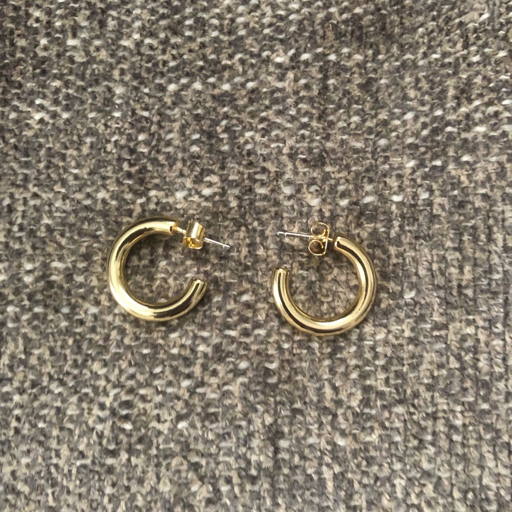 Madewell gold chunky hoop earrings.